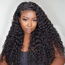 4C Edges Water Wave Hair Realistic Hairline 5x5 Transparent HD Lace Closure WIgs