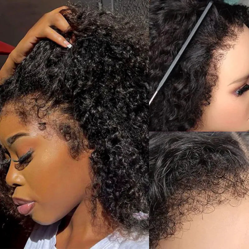 4C Hairline Wigs - Kinky Curly 4x4 & 4x6 Lace Closure with Realistic Hairline Human Hair Wig with Natural 4C Edges