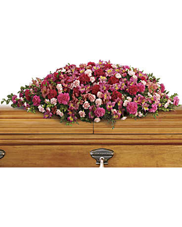 A Life Loved Casket Spray Bouquet | Mixed Bouquets | Same Day Flower Delivery | Pink | Teleflora