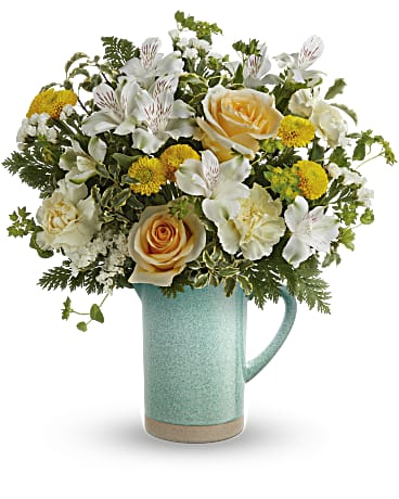 Adored Aqua Bouquet | Mixed Bouquets | Same Day Flower Delivery | Yellow | Teleflora