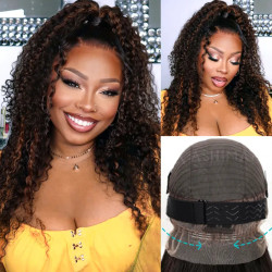 Ashimary 360 Skin Lace Cozy Invisi-Strap™ Deep Wave Dark Highlight Pre Everthing 360 Lace Frontal Glueless Install Wig