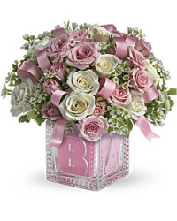 Baby's First Block | Roses | Same Day Flower Delivery | Multi-Colored | Teleflora