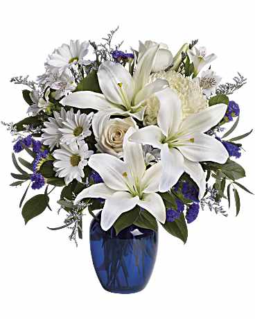 Beautiful In Blue Bouquet | Mixed Bouquets | Same Day Flower Delivery | Teleflora