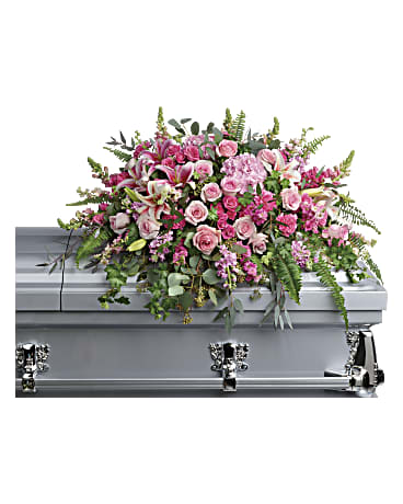 Beautiful Memories Casket Spray | Mixed Bouquets | Same Day Flower Delivery | Pink | Teleflora