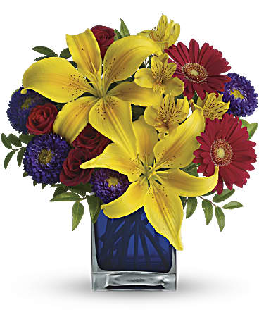 Blue Caribbean Bouquet | Mixed Bouquets | Same Day Flower Delivery | Teleflora