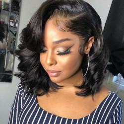 BOGO Body Wave Short Bob Wig Transparent Lace Frontal Wigs for Women