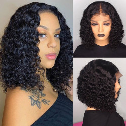 BOGO Natural Color Human Hair Wigs Deep Wave Short Bob Wig