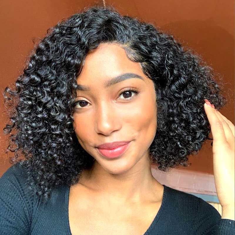 BOGO Short Curly Wig 10A Grade Jerry Curl Bob Virgin Hair