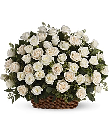 Bountiful Rose Basket | Roses | Same Day Flower Delivery | White | Teleflora