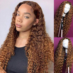 Brown Wig #30 Deep Wave 13*4 13*6 Lace Wigs Pre-plucked Human Hair Lace Front Wigs Luxurious Customization