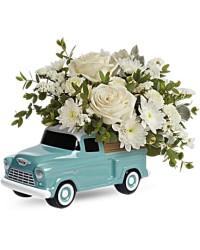 Classic Chevy Pickup Bouquet | Roses | Same Day Flower Delivery | White | Teleflora