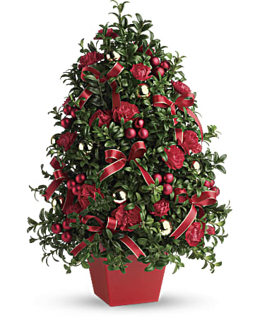 Deck The Halls Tree | Mixed Bouquets | Same Day Flower Delivery | Red | Teleflora