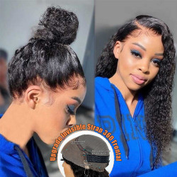 Deep Wave Invisi-Strap™ Snug Fit 360 Transparent Lace Frontal Bleached Knots Pre Cut Lace Wig