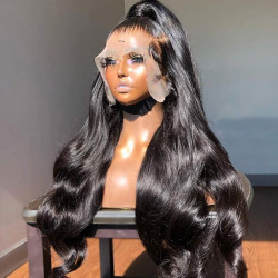 Double Drawn Body Wave Front Wig 15A Transparent HD 13*4 Lace Wig