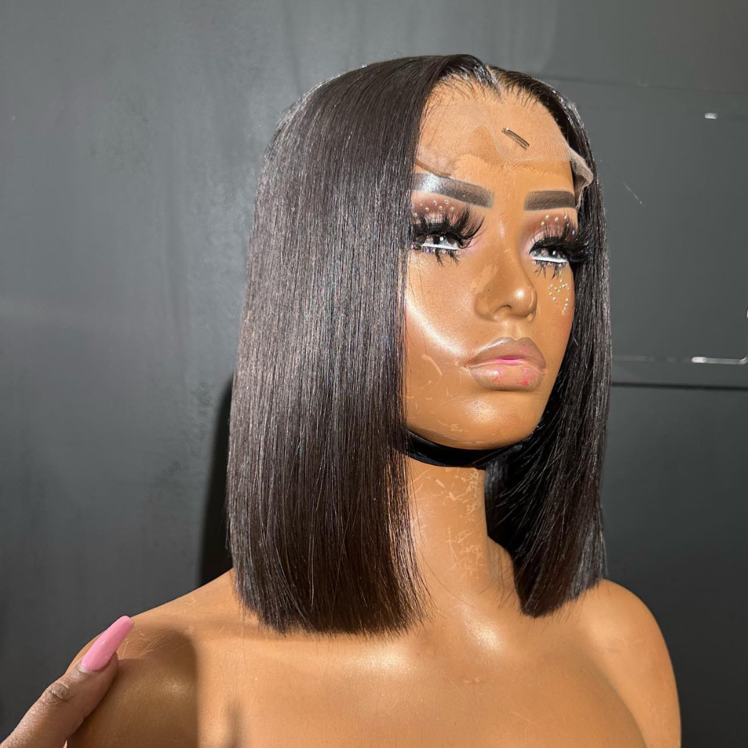 Double Drawn Short Bob Wigs Straight Human Hair Wigs with Full Ends