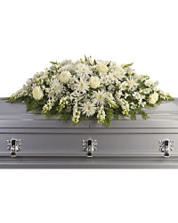 Enduring Light Casket Spray | Mixed Bouquets | Same Day Flower Delivery | White | Teleflora