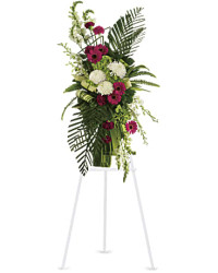 Gerberas And Palms Spray | Mixed Bouquets | Same Day Flower Delivery | White | Teleflora