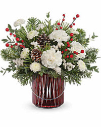 Gleaming Holiday Bouquet | Carnations | Same Day Flower Delivery | White | Teleflora