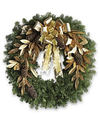 Glitter & Gold Wreath | Mixed Bouquets | Same Day Flower Delivery | Multi-Colored | Teleflora