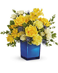 Golden Blue Bouquet | Mixed Bouquets | Same Day Flower Delivery | Teleflora