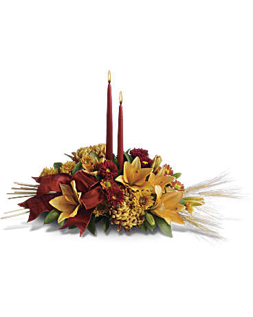 Graceful Glow Centerpiece | Mixed Bouquets | Same Day Flower Delivery | Orange | Teleflora