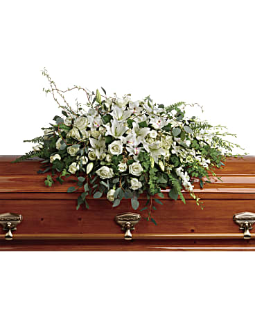 Grandest Glory Casket Spray | Mixed Bouquets | Same Day Flower Delivery | White | Teleflora