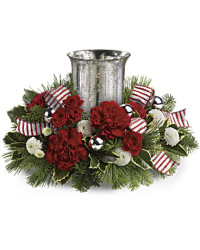 Holly Jolly Centerpiece | Roses | Same Day Flower Delivery | White | Teleflora