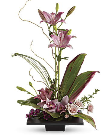 Imagination Blooms With Cymbidium Orchids Bouquet | Mixed Bouquets | Same Day Flower Delivery | Pink | Teleflora