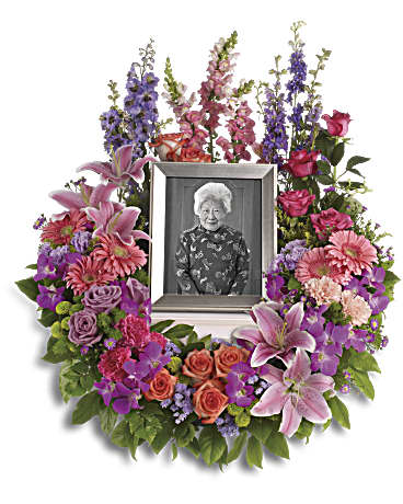 In Memoriam Wreath | Mixed Bouquets | Same Day Flower Delivery | Pink | Teleflora