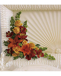 Island Sunset Casket Insert | Mixed Bouquets | Same Day Flower Delivery | Orange | Teleflora