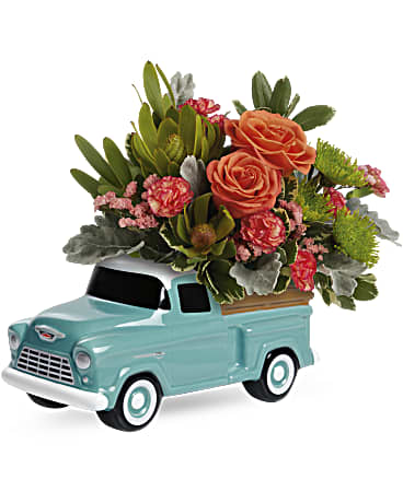 Keep Trucking Chevy Bouquet | Roses | Same Day Flower Delivery | Orange | Teleflora