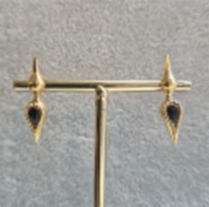 KHIRY Arrowhead Studs Inlay POLISHED 18K GOLD VERMEIL + MALACHITE