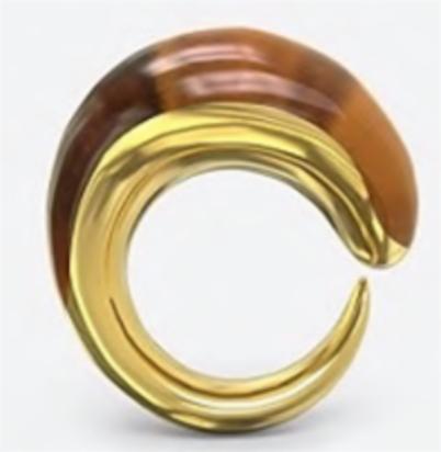 KHIRY KHARTOUM II RING, INLAY - POLISHED 18K GOLD VERMEIL + TIGER EYE