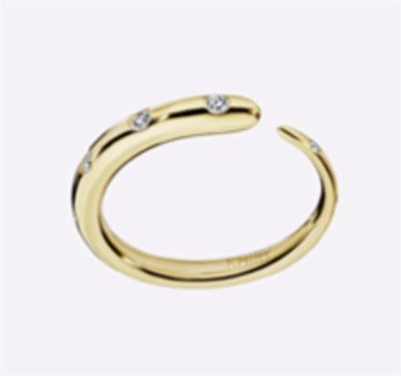 KHIRY KHARTOUM STACKING RING WITH DIAMOND TRIM - POLISHED 18K YELLOW GOLD + DIAMOND