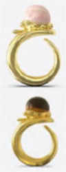 KHIRY ORB RING WITH STONE - POLISHED 18K GOLD VERMEIL + TIGER EYE