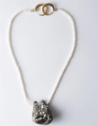 KHIRY PROTECTIVE OBELISK PENDANT ON PEARL CORD - PEARL