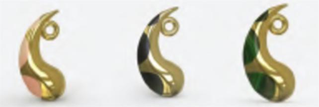 KHIRY TALON PENDANT WITH STRIPED INLAY - POLISHED 18K GOLD VERMEIL + MALACHITE