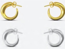 KHIRY TINY KHARTOUM HOOPS NUDE - POLISHED 18K GOLD VERMEIL