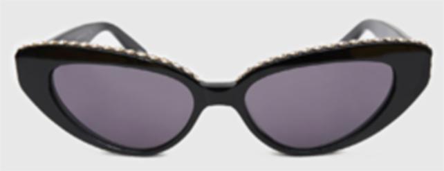 Kimeze Damba Black Rhinestone Cateye Sunglasses