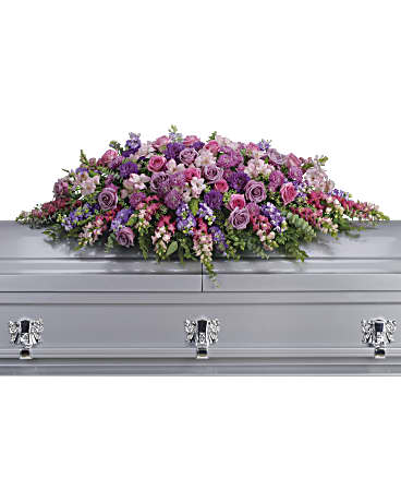 Lavender Tribute Casket Spray | Mixed Bouquets | Same Day Flower Delivery | Pink | Teleflora