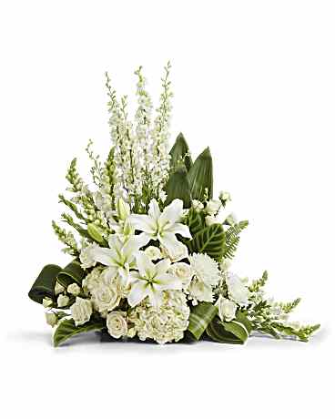 Loving Remembrance Cremation Tribute | Mixed Bouquets | Same Day Flower Delivery | White | Teleflora