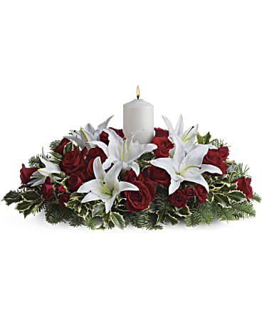 Luminous Lilies Centerpiece | Mixed Bouquets | Same Day Flower Delivery | White | Teleflora