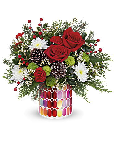 Merriest Season Bouquet | Roses | Same Day Flower Delivery | White | Teleflora