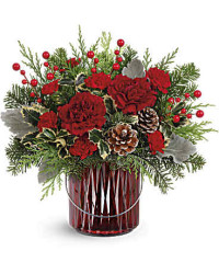 Merry Glow Bouquet | Carnations | Same Day Flower Delivery | Red | Teleflora