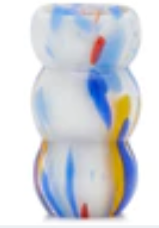 MISETTE PRIMARY CONFETTI GLASS CANDLEHOLDER - MEDIUM - BLUE MULTI