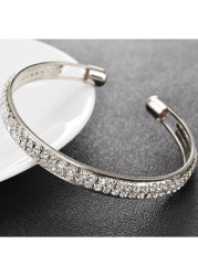 Modlily Alloy Hot Drilling Silver Round Bracelet - One Size