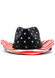 Modlily American Flag Black Bowknot Patchwork Hat - One Size