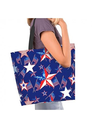 Modlily American Flag Open Dark Blue Shoulder Bag - One Size