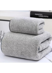 Modlily Bath Towels Grey Acrylic Coral Fleece Bath Towel - One Size