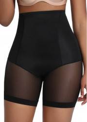 Modlily Black High Waisted Mesh Skinny Panties - 3XL